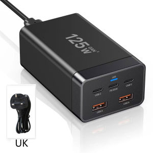 5 cổng gan đế sạc desktop125w sạc nhanh USB C pd65w phí Bộ Sạc gắn tường cho điện thoại di động máy tính bảng