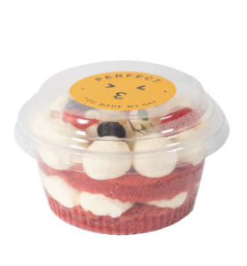 Hộp nhựa PET tròn 10x6x7.5cm XY581 đựng tiramisu panna cotta mousse bông lan trứng muối