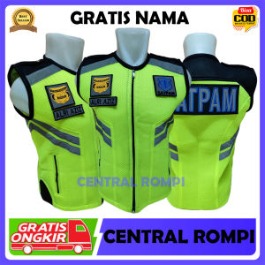 Rompi Security Dan Rompi Satpam Bahan Double Mesh Tebal Model Full Hijau Stabilo Terbaru