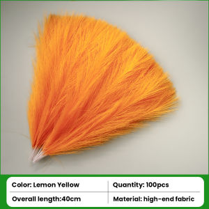 100pcs Fluffy Pampas Grass Fake Reed Simulated Artificial Flower Boquet for Birthday Party Decoration