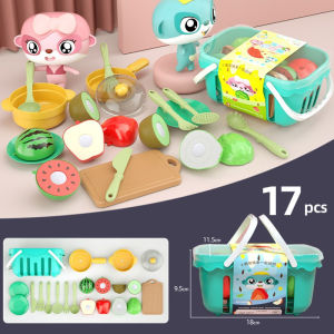 Food Cutting Fruit Vegetable Food Toy Pretend Play Kitchen Set Wood Potong Buah Sayur Kayu Pretend Food Playset