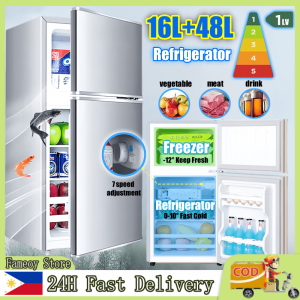 Smart Mini Refrigerator Inverter Refrigerator Electric Cooler with Freezer Household Small Fridge Heavy Duty Fridge Double Door Large Capacity Saving Fresh Refrigerator for Food Drink Office