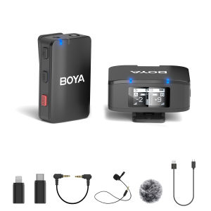 BOYA BOYAMIC Wireless Microphone Lapel Mic Noise Cancelling Mic Vlogging Microphone for Videoke Android iPhone DSLR