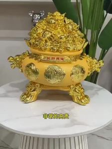 【Ship in 24H】大师已开光高品质 金元宝聚宝盆摆件存钱储钱罐创意招财聚财风水客厅店铺装饰品礼品