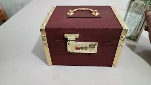 GEEBON Wooden Piggy Bank Home Storage Coin Money Saving Treasure With Lock