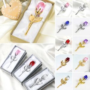 CURRANT Decoration Mini Valentines Day Wedding Party Souvenir Rose Artwork Crystal Rose Flower Imitation Flower Artificial Flower