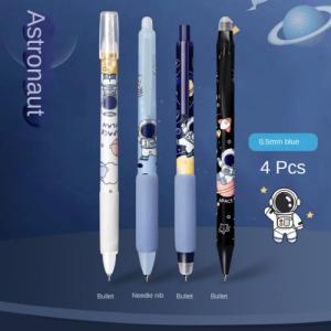 4Pcs Kuromi Erasable Pen Erasable Neutral Pen Blue/Black Ink Ballpen With Eraser Soft Grip 0.5mm Learning Stationery Gift