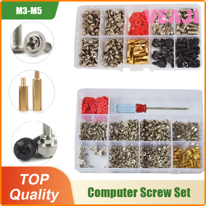 VEAJI Computer Screw Set Bolt PCB Support Standoffs Kit DIY Motherboard ...