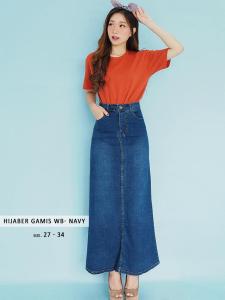 Skirt Rok Long Hijaber - Koleksi Jeans Hijabers Denim - Rok Panjang Hijab Gamis - Rok Panjang Basic Jeans