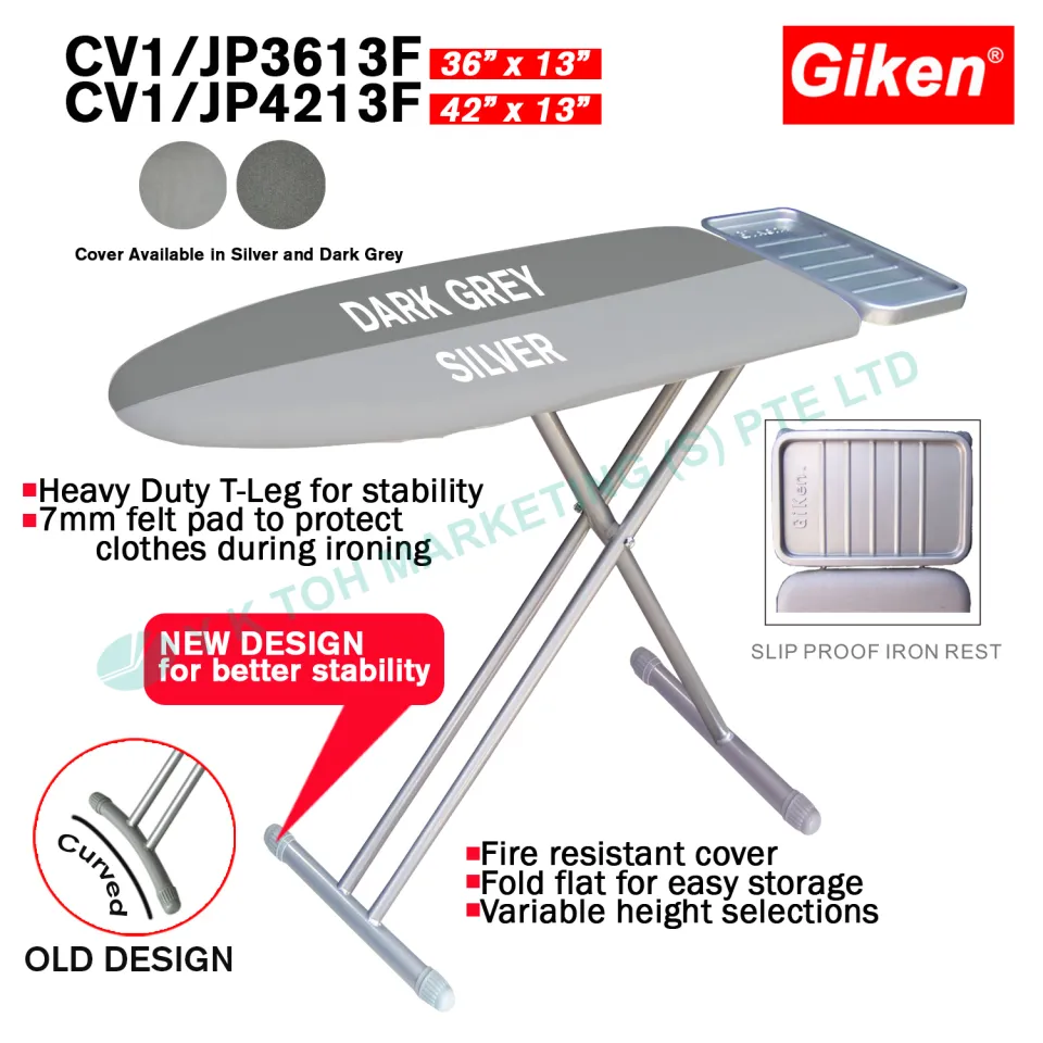 GIKEN HEAVY DUTY PLASTIC TOP IRONING BOARD EXTREME STURDY AND FIRM