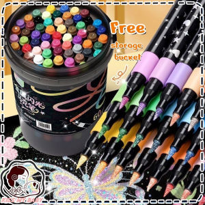 Glitter Marker Pen Set Acrylic Water Based Fine Tip Warna Art Craft Scrapbook Stationery