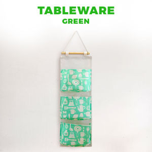 OSQ 3-7 Pockets Waterproof Linen Cotton Fabric Wall Hanging Storage Bag for Home Organizer