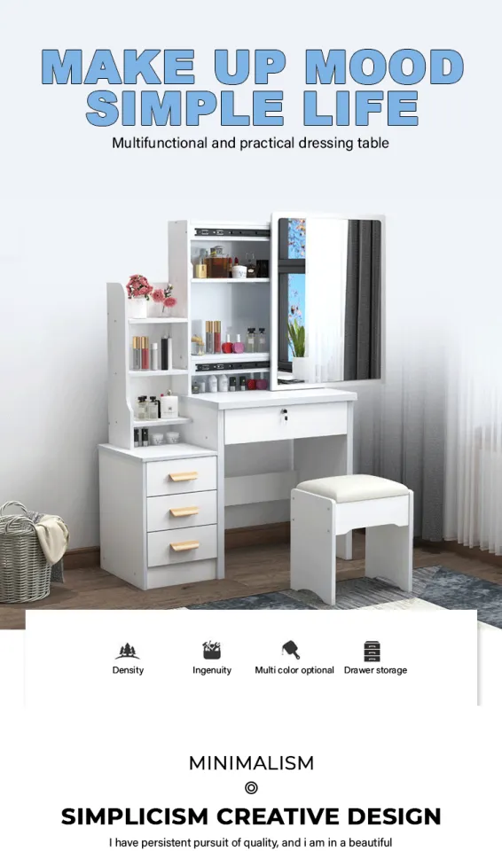 FAST DELIVERY]European Vanity Set Make-up Drawer Lock Desk with