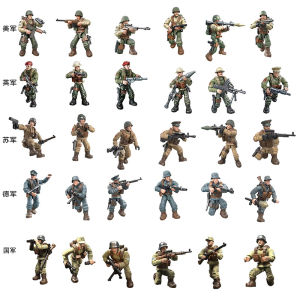 Block set full joint can move child 218 American 219 German 223 British 224 Soviet 333 National Army military fan collection，toy for kids