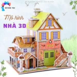 [GHÉP HÌNH 3D -CỠ LỚN] Đồ Chơi Mô Hình Lắp Ghép 3D Hình Các Tòa Nhà Biệt Thự Xinh Xắn Bằng Giấy Foam DIY - SOHANEI FAM - Giúp Phát Triển Kỹ Năng Thực Hành Kiên Nhẫn Và Tập Trung Cho Bé -Đồ Chơi Xếp Hình Nhà 3D