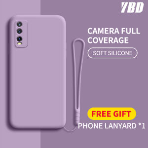 YBD case For Vivo Y12S Y20 Y20S Y20i Y20G Y20A Y20 2021 Y20S G Y12S 2021 Accurate camera hole protection Casing Thin Soft Liquid Silicone Cover Candy Color Cases with free phone Lanyard