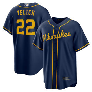 In-stock MLB Milwaukee Brewers Team 9 # UECKER dark blue embroidered baseball jersey wholesale