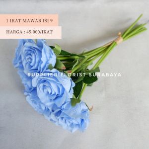 [1 IKAT ISI 9] ARTIFICIAL ROSES BUNGA PALSU MAWAR SINGLE STALK ROSE BUNGA HIASAN RUANG TAMU VAS VASE LIVING ROOM TABLE DECORATION DEKORASI PERNIKAHAN PERKAWINAN WEDDING FLOWER ARRANGEMENT WEDDING BOUQUET BUKET BUNGA BUNGA TANGAN A BUNDLE  BUNCH OF FLOWER