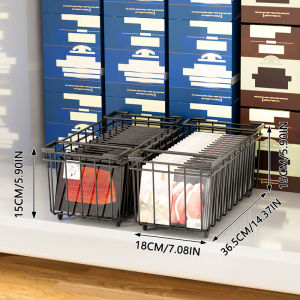 KORMES 2025 Deep Freezer Organizer Bins - 2 Pack Stackable Food Storage Containers for 5 Cu.Ft Chest Freezer Easy Access Design & Space Saving Solution for Filipino Homes Black Durable Plastic