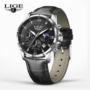 นาฬิกาลีเกอควอตซ์ + กล่องสายคล้องหนังกันน้ำจับเวลากีฬาแบรนด์หรูชั้นนำสำหรับผู้ชาย