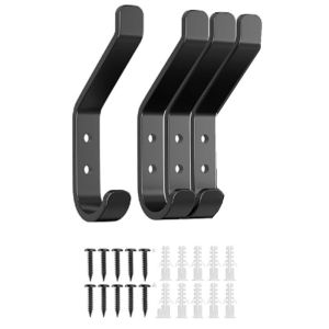 MACRAMEX 1/4Pcs Stainless Steel Coat Hook Screw Installation Black Door Hook Simple Non-slip Robe Holder Clothes