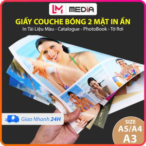 Giấy In Màu Couche Bóng Media A3/A4/A5 2 Mặt In 50 Tờ Giấy In Phun Màu Giấy In Ảnh Poster 140/160/210/240/260/300gsm