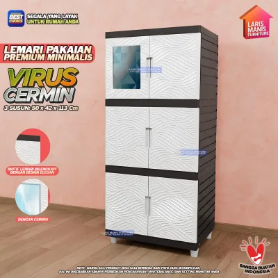 Lemari Pakaian Plastik Kingdom Virus Cermin Lemari Baju Serbaguna Lemari Pakaian Kaca Lemari Murah