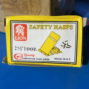 (Per Box) Lion Safety Hasp Latch Lock With Screws For Door Gate Closed Secure Locking Mechanism