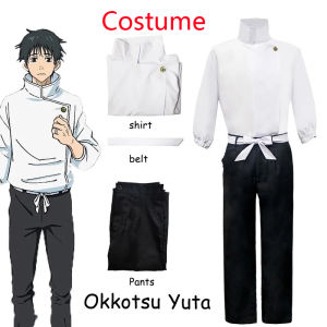 Anime Jujutsu Kaisen Okkotsu Yuta Cosplay Costume Men Women Halloween Party Uniforms Tops + Pants + Belt