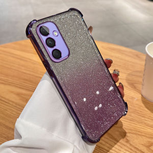 VRQR Phone Case for Samsung Galaxy A55 A35 A25 A13 A05S A14 A15 A34 A54 A24 Transparent Glitter Shell with High-end Butterfly Bracket