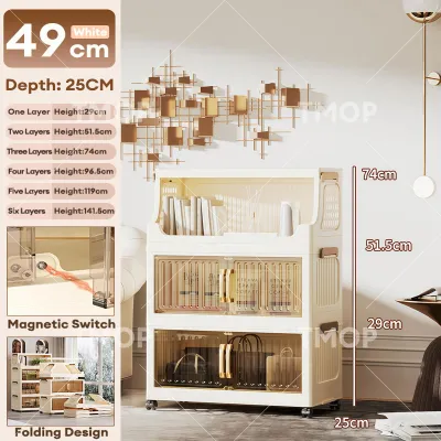 TMOP Foldable Storage Cabinet for Kitchen Grocery Cabinet Durabox Cabinet Organizer With Magnetic Suction and