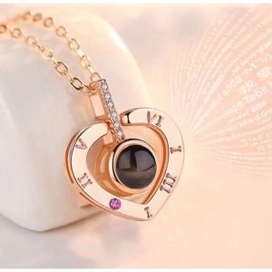 Engraved Projection Necklace – Your Photo or Message Customized