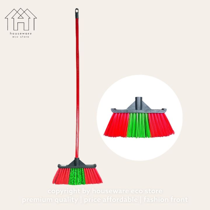 Nylon Broom With Handle / Red Green Cleaning Broom Sweeper / Penyapu ...