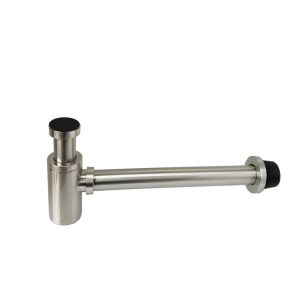 Brushed Nickel Bathroom Drain Hose P-TRAP Kit Bathroom Sink Drainpipe Basin Pop Up Tube Brass Washbasin Wall Floor Flushing