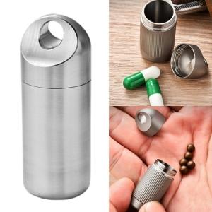 Kim loại hợp kim Hộp đựng thuốc waterproofs hộp trường hợp hộp đựng ngoài trời chai nhỏ chai dùng khi du lịch