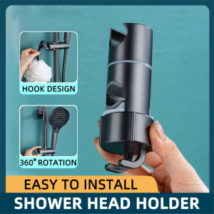 หัวฝักบัวติดผนังปรับระดับได้ สีเทา! ไม่ต้องเจาะผนัง แค่เลื่อนก็ปรับได้ 360 องศา สะดวกและสวยงาม เหมาะสำหรับห้องน้ำของคุณ