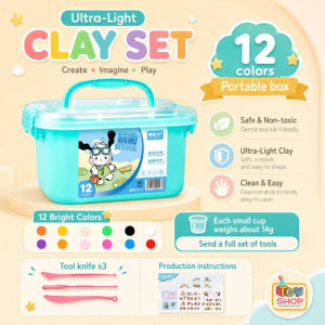 CuddleCove 12/24 Colors Kids Ultra Light Clay Set Light Plastic Clay with Tool DIY Art Craft Toy Gift