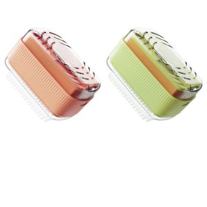 Kebememe 2 cái hộp đựng xà phòng đa năng hộp đựng xà phòng tắm con lăn Thùng thoát nước hộp đựng xà phòng dụng cụ làm sạch Giặt gia dụng