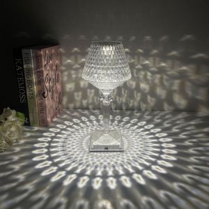 SXH Gatsby-style European and American decorative table lamp with touch switch bedside ambient light retro crystal night light
