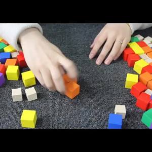 WH Wooden Stacking Up Building Blocks Square Cubes Baby Kids Stacking Stack Up Learning Education Toys Gifts(WL2BR0627)