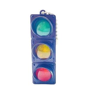 Simulation Electronic Traffic Light Keychain Small Pedestrian Light Key for Kids Educational Fun and Daily Use