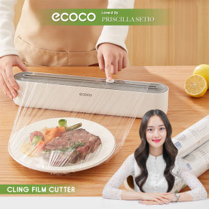 ECOCO Cling Film Cutter  - Pemotong wraping 2 arah mudah digunakan Cling Wrap dispenser plastik film makanan sliding cutter holder wrapping pemotong plastick aluminium foil baking paper