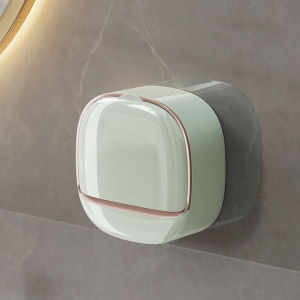 Bathroom Light Luxury Soap Box Wall-Mounted Soap Box with Lid Flip-Top Laundry Soap Box
