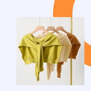 New Pure Color Net Red Knitted Shawl in Early Autumn Womens Knotting Scarves Warm Shawl Scarf in air Conditioning Room