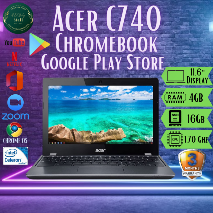 Acer C740 Chromebook 4GB RAM 16GB SSD Display