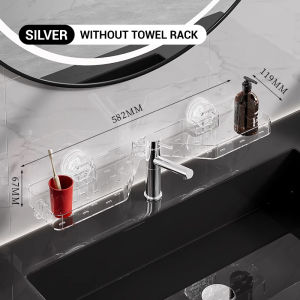 ZiinLife Suction Cup Washbasin Storage Rack Punch-free Acrylic Bathroom Storage Rack Multifunction Corner Shelf Organizer