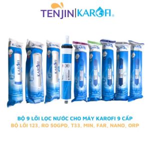 Trọn bộ 9 lõi lọc nước Karofi dùng cho máy lọc nước Karofi 9 cấp - Hàng chính hãng