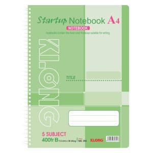 Sổ kẻ ngang lò xo 400 trang Startup A4 Klong 394 - Sổ kẻ ngang khổ A4 kích thước 210 x 297 mm