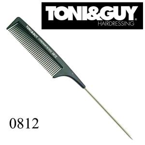 TONI&GUY หวีหางเหล็ก สำหรับรวบผมตึงหรือแสกผม  รุ่น Carbon Antistatic Comb 0812 (VV11) เหมาะสำหรับช่างตัดผมมืออาชีพ - สีดำ