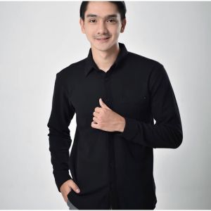 Adlan Kemeja Casual Kerah Sanghai Pria Polos Catton Pique Panjang Olive / Baju Kemeja Casual Long Slive / Kemeja Slimfit Serap Keringat / Baju Kemeja Kerja Formal Lengan Panjang Army Size M - XXL Terbaru kemeja sanghai kemeja kerah ciangi model terbaru